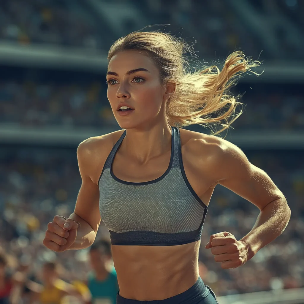 Sesja zdjęciowa dla kobiety podczas zawodów sportowych